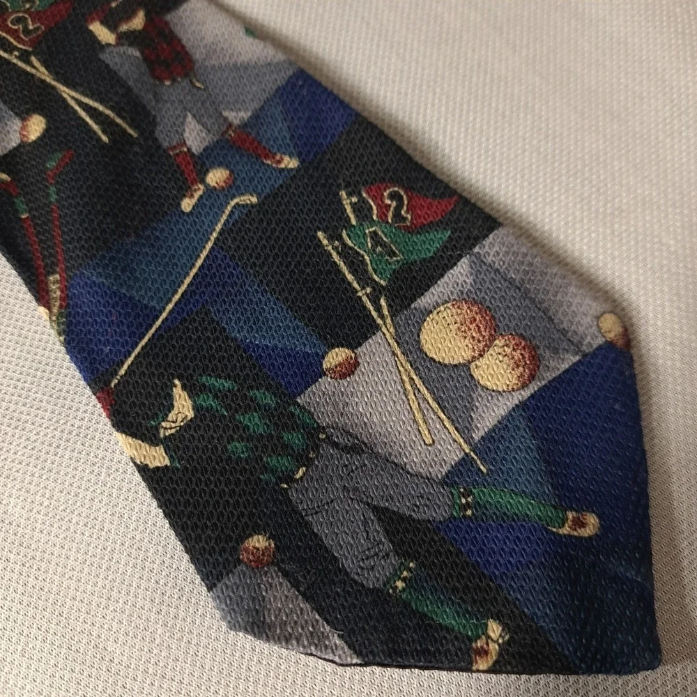 Stuart‎ Ashley Men's Tie Multicolor 100% Polyester Classic Golf Made In USA